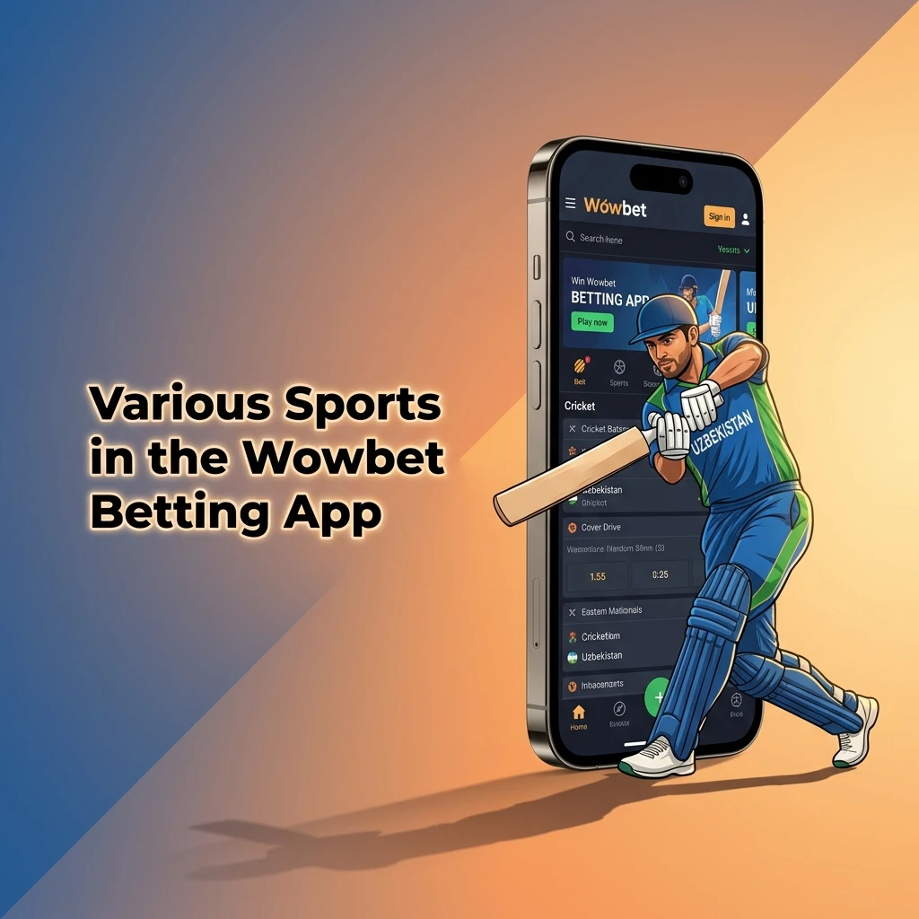 Wowbet betting app sports menu showing football, basketball, tennis, eSports and more for LIVE and LINE betting