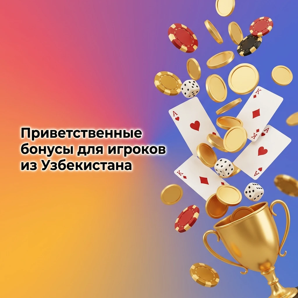 Приветственный бонус 100% на первый депозит до 1 212 416 сум для игроков из Узбекистана