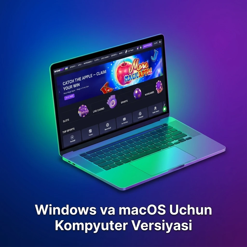 Wowbet kompyuter versiyasi: Windows va macOS uchun brauzer orqali sport stavkalari va kazino